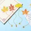 Fall Leaves Metal Bookmarks with Chain Pendant Novel Fiction Page Marker Page Divider for Book Lover Teacher Adult