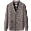 Men S Casual Fleece Knitted V Neck Cardigan Sweater