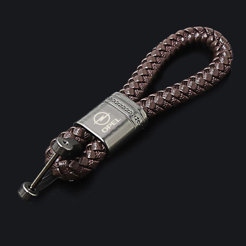 Dalxrz1 Daktpw1 Leather Rope KeyChain Hand Woven Horseshoe Buckle Key Ring Car Key Rings For Opel Astra G H J Insignia Zafira Corsa D C Vivaro Z