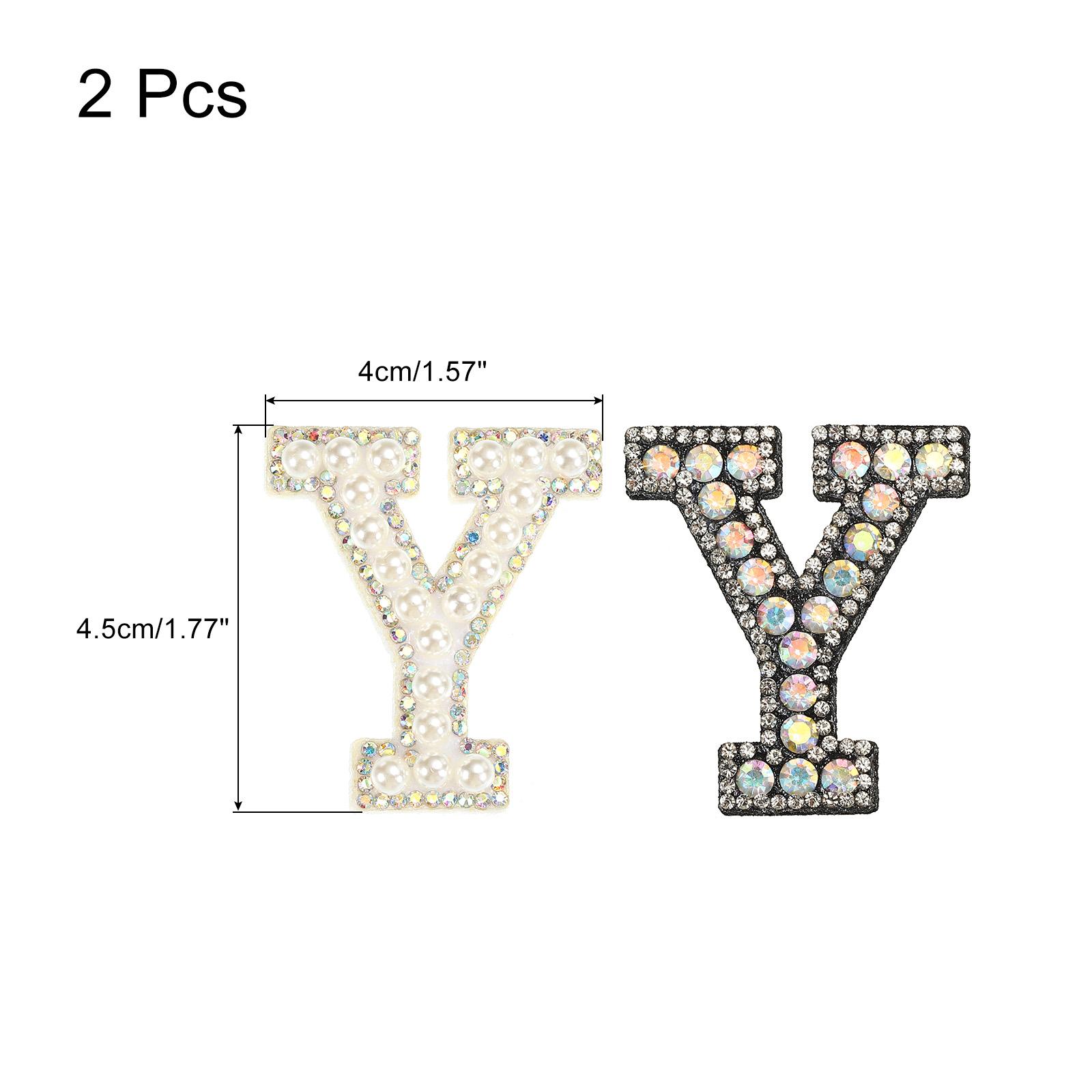 

2pcs Iron on Patch Decorative Glitter Pearl Applique Rhinestone English Letter for Clothes Applique DIY Handmade Bag Hat Jeans