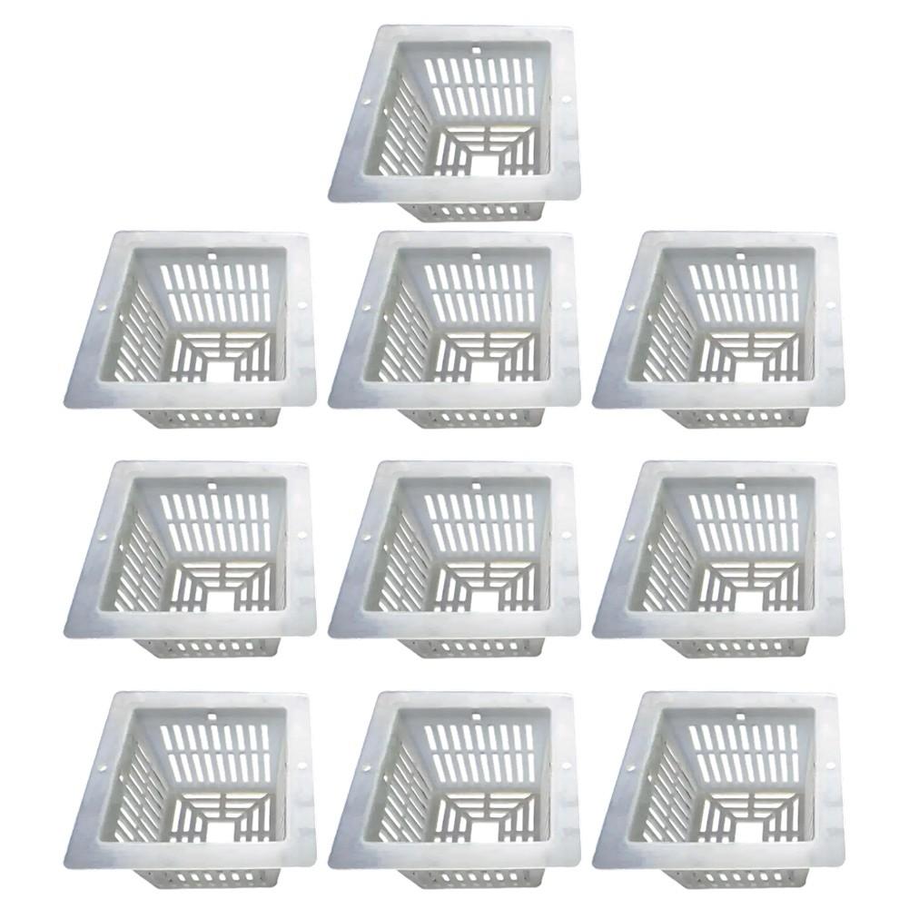 

10 Pack of Plastic Net Pots for Efficient Aeration in Aquaponic Gardening білий