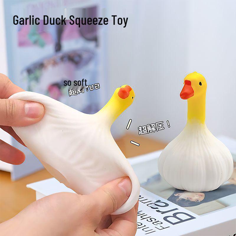 Garlic Duck Stress Relief Toy - Creative Slow Rebound Plush Ornament for Office Relaxation