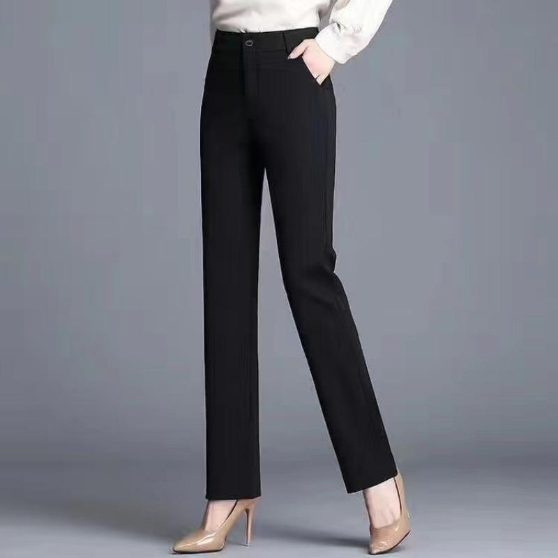 Womens High Waist Slim Fit Micro Flared Suit Office Pants