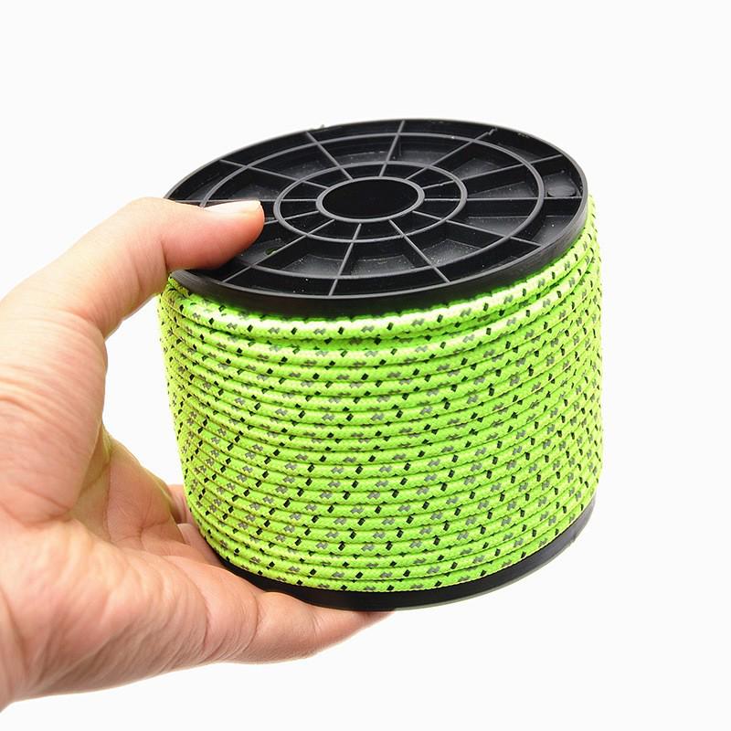 Reflektierende Outdoor-Markisenzelt-Abspannleinen - 50m Länge, 4mm Dicke, Winddicht für Camping und Strand