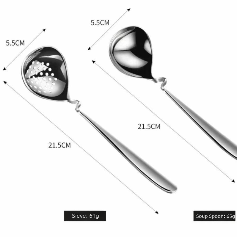 Curved Handle Design Soup Spoon Long Small Tools Household Colander Spoon  Kitchen Supplies