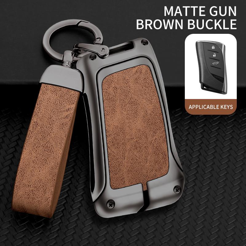 

Чехол для автомобильного ключа из цинкового сплава и кожи для Lexus NX ES UX US RC LX GX IS RX 200 250h 350h LS 450h 260h 300h UX200, автомобильные запчасти коричневый