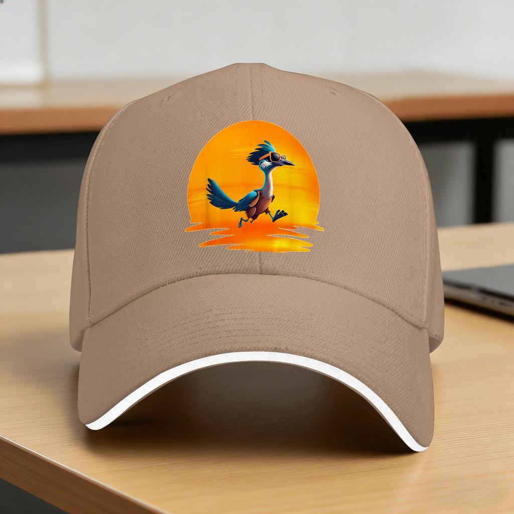 Roadrunner Sunset Fast Bird Running The Roads Sunglasses Casual Baseball Cap Summer Trucker Hat Sun Visor Hiking Snapback Cap