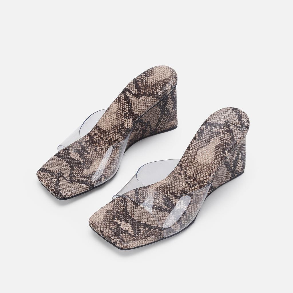 Summer Women Pumps Sandals serpentine PVC Jelly Slippers Open Toe High Heels Women Transparent Slippers Shoes Heel Clear Sandals