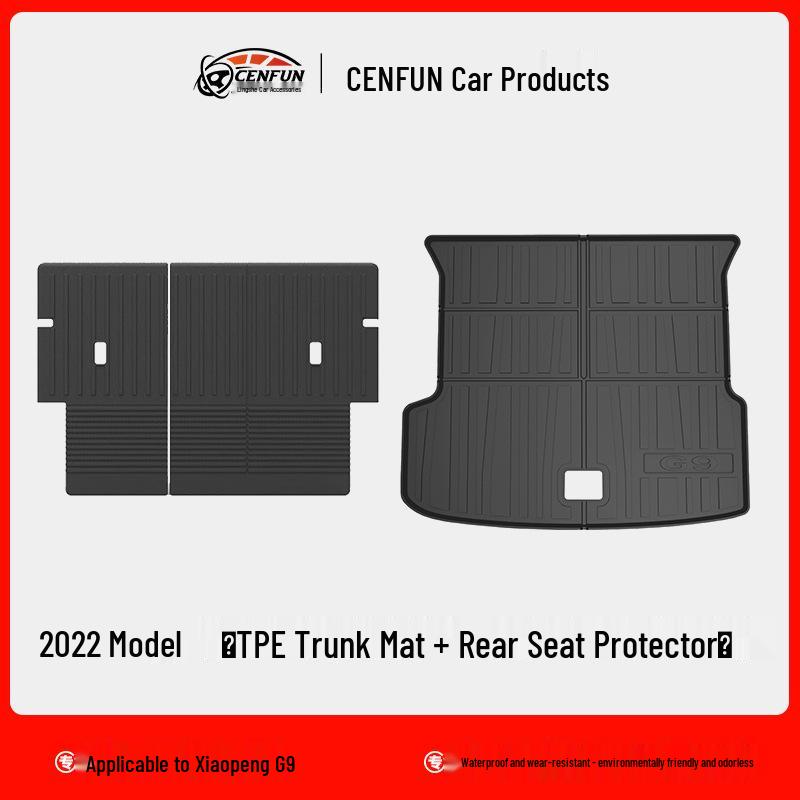 Xpeng G9 2024 Trunk Mat and Rear Seat Protector - TPE, Odorless, Eco-Friendly
