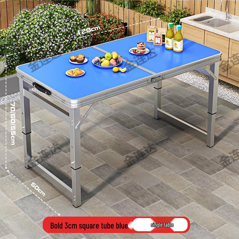 Portable Aluminum Folding Table for Outdoor Dining and Market Stalls - Adjustable and Compact