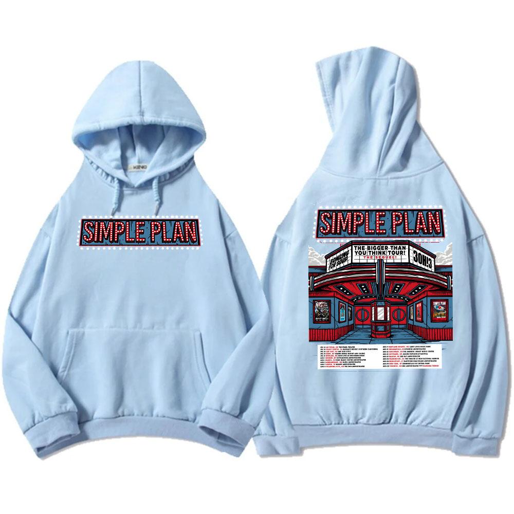 Simple Plan Bigger Than You Think! Tour 2026 Hoodies Fleece Loose Male Hooded Sweatshirt Unisex Streetwear Heavy Mental Sudadera