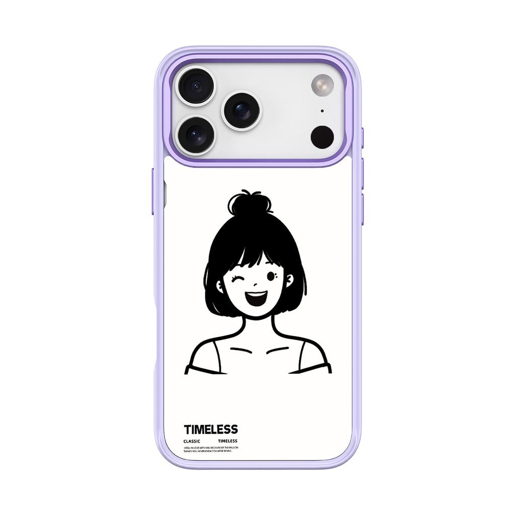 Applicable to Apple 17 mobile phone case 16 replaceable back plate 15promax magnetic mobile phone case sketch short hair ball head