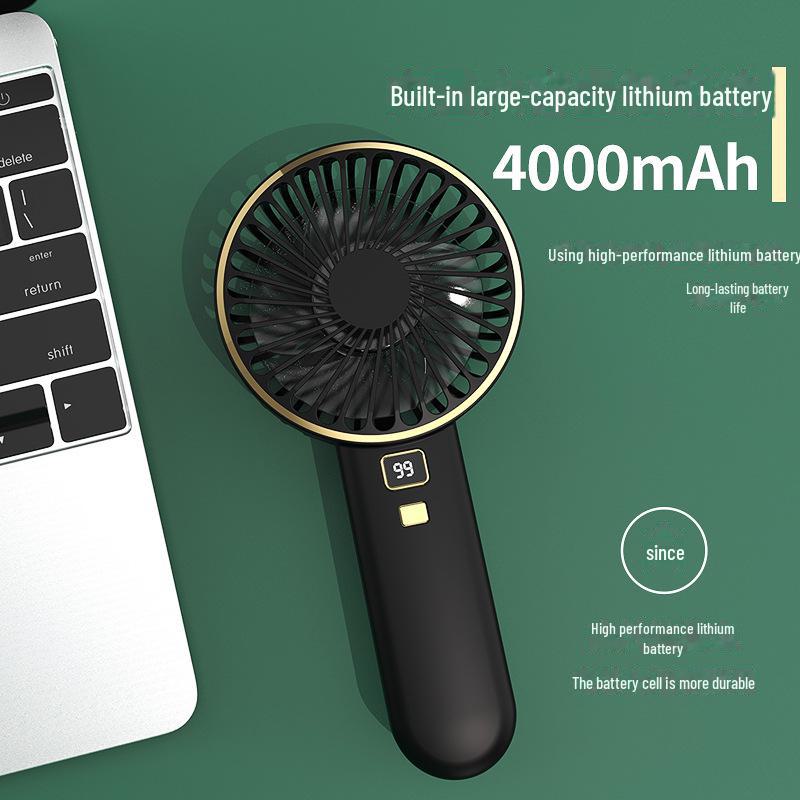 Tragbarer Mini-USB-Wiederaufladbarer Tischventilator mit Digitalanzeige