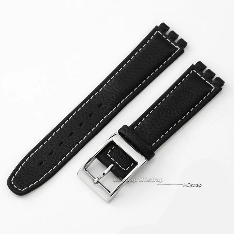 Pasek do zegarka Swatch 17mm Bransoleta ze skóry bydlęcej Wodoodporny Sportowy Zamienny Pasek Akcesoria