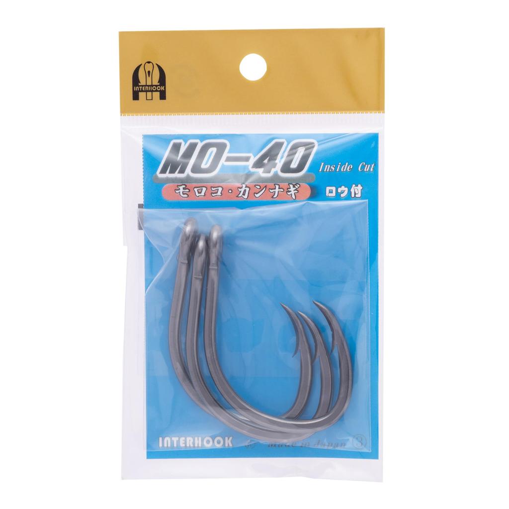 Interhook Large Fish Hook M O Inside Cut Brazed Specification Black Size 40 (Inside Cut) 3-Pack