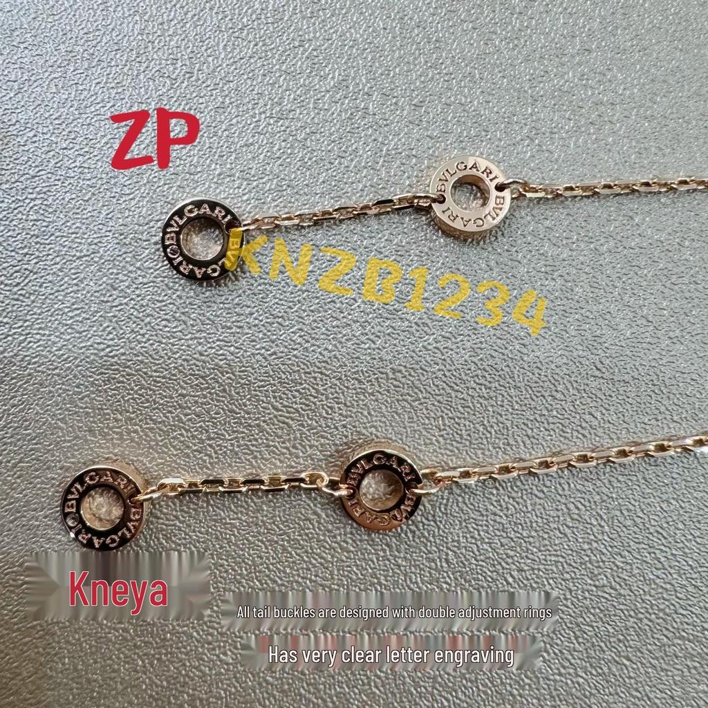 18K Rose Gold Plated Sterling Silver Triple Circle Snake Necklace with Diamond Accents – Women's Luxury Clavicle Jewelry