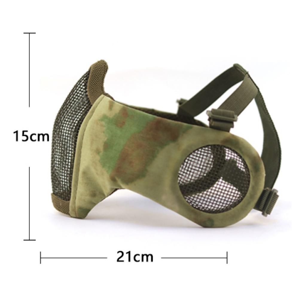 Nouveau Masque Tactique Respirant en Maille d'Acier V14 Demi-Visage pour Wargame CS Entraînement au Combat en Extérieur