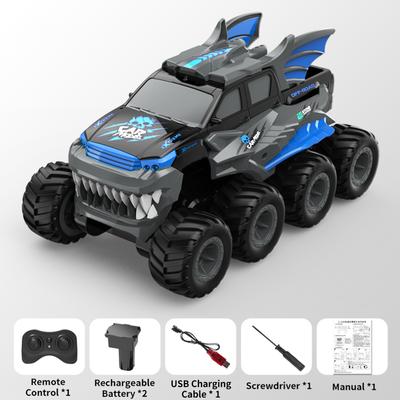 2.4G 8WD Amphibious Waterproof Off Road Vehicle for Kids, 360° Rotating Pool Lak