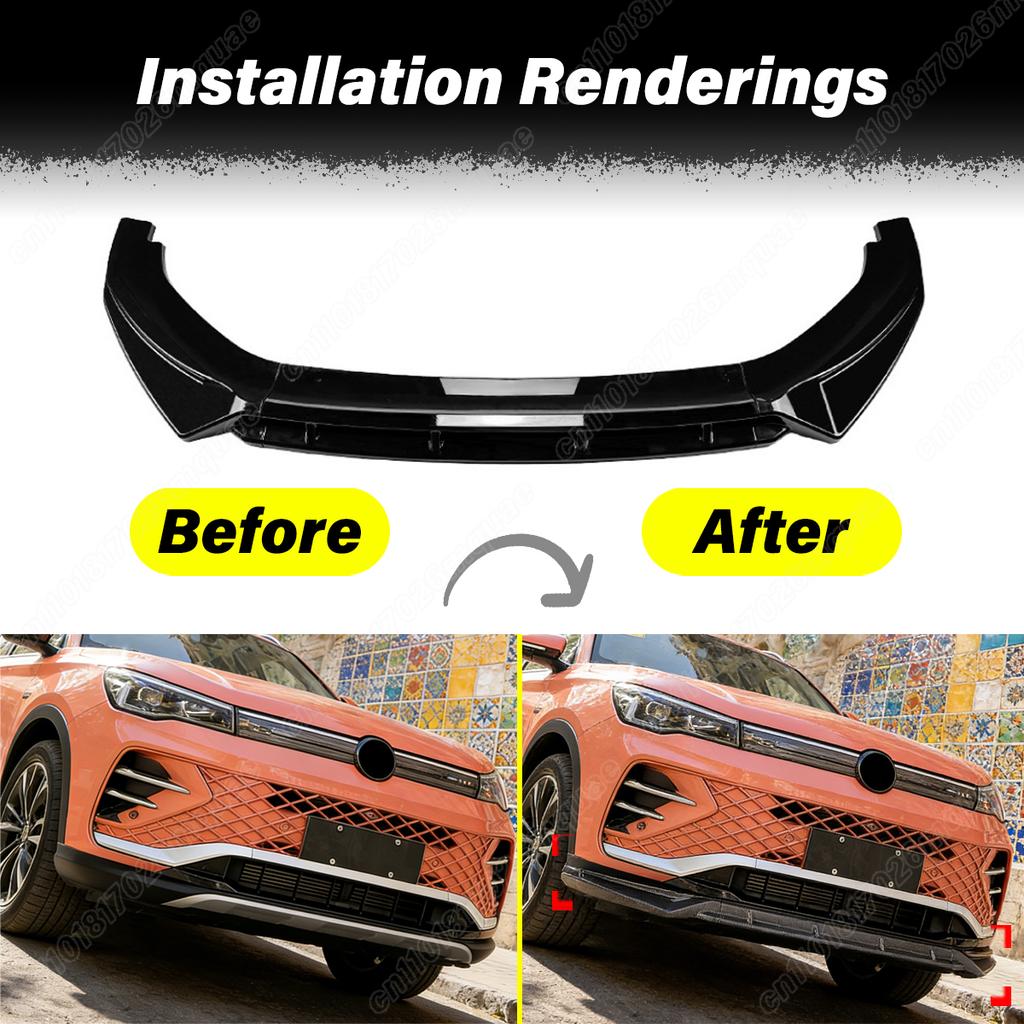 Para Volkswagen Tiguan Rline 2024 2025 Accesorios de Decoración de Tablero Spoiler Cubierta Protectora Labio Inferior Parachoques Delantero de Automóvil