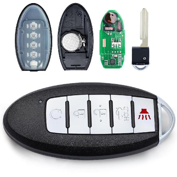 Smart Fernbedienung Keyless Entry Autoschlüsselanhänger Ersatz 433MHz 4A Chip für Nissan Altima Sentra Versa KR5TXN4 S180144803 5 Tasten