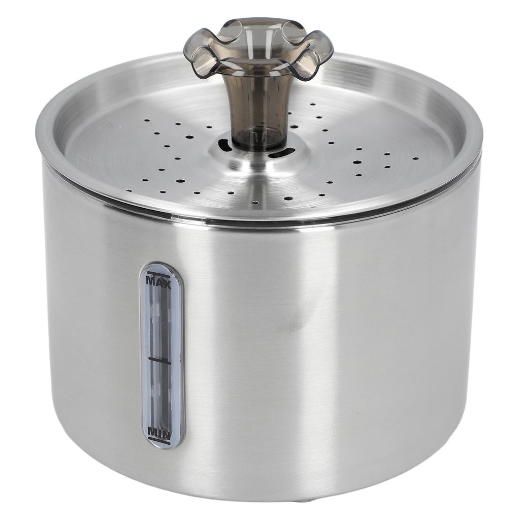 2.5L Cat Water Fountain 304 Stainless Steel Automatic Pet Water Drinking Dispenser with Water Level 