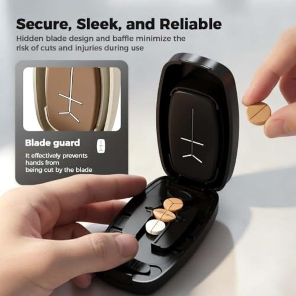Dust-proof Medicine Cutter Portable Pill Divider Sliding Adjust Pill Cutter Box  Outdoor