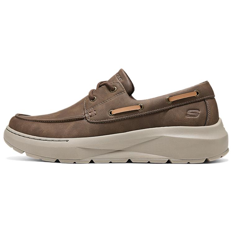 Skechers Casual Comfortable Versatile Casual Leather Shoes Men Shoes Brown 205702-CHOC 42.5