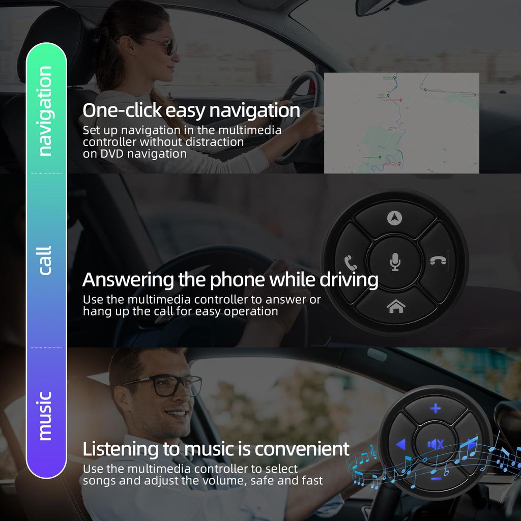 10 Keys Wireless Car Steering Wheel Controller Multi-functiona Remote Control Button for Car Radio DVD GPS Multimedia Navigation
