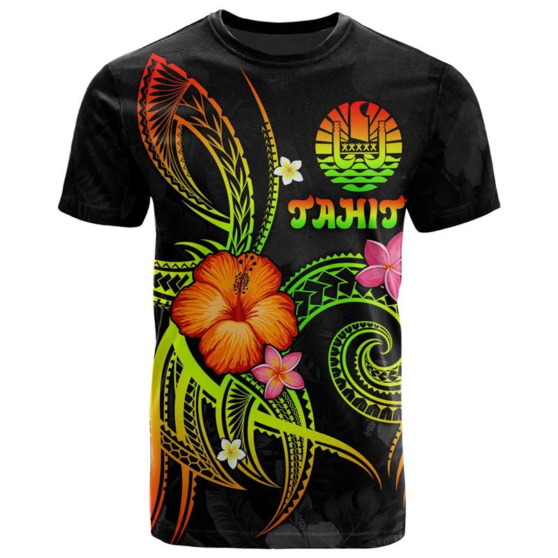 2026 Tahiti Tričko s 3D potiskem pro muže Polynéské grafické tričko Módní topy Krátký rukáv Letní Street Oversized trička