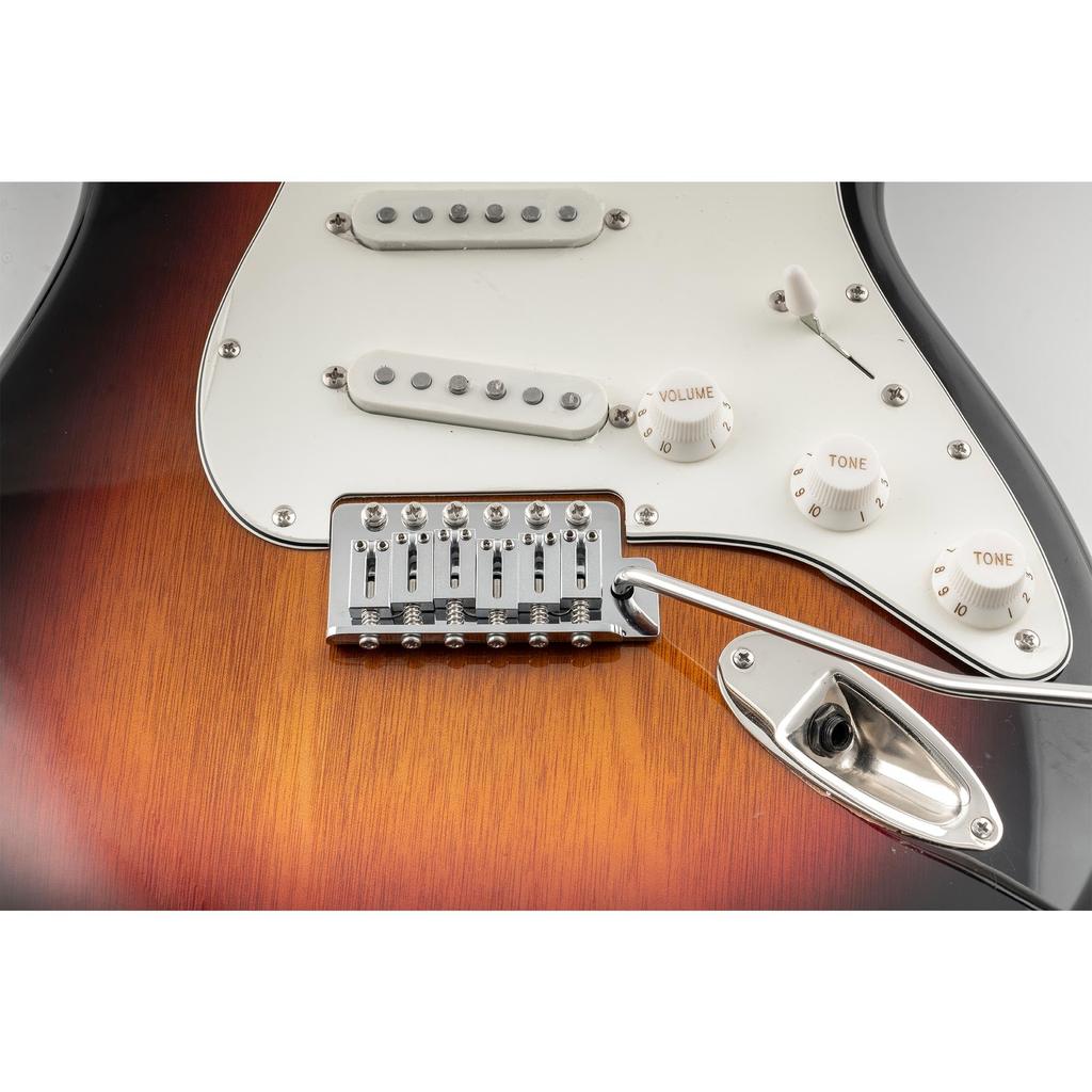 Musiclily Ultra Pitch ST Tremolo Bridge with Modern Brass Saddles and 42mm Brass Blocks for Strat Electric Chrome 10.5mm 6-Point Guitars,