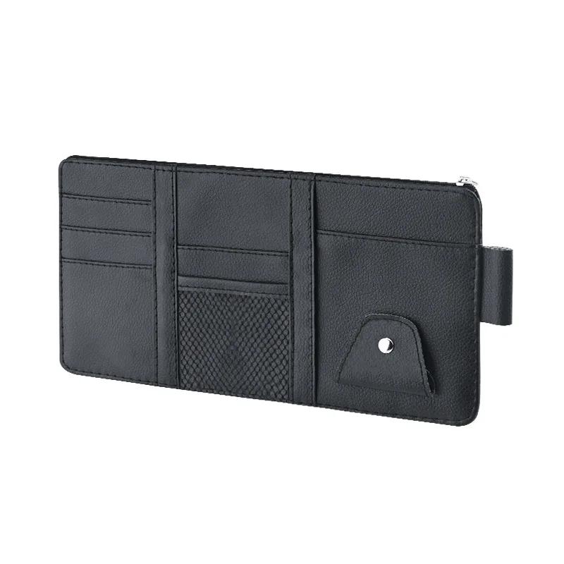 Car Sun Visor Organizer Multi-pocket Zipper Auto Truck SUV Storage Pouch Bills Pen Card Glasses Holder Car Accessories Gadget