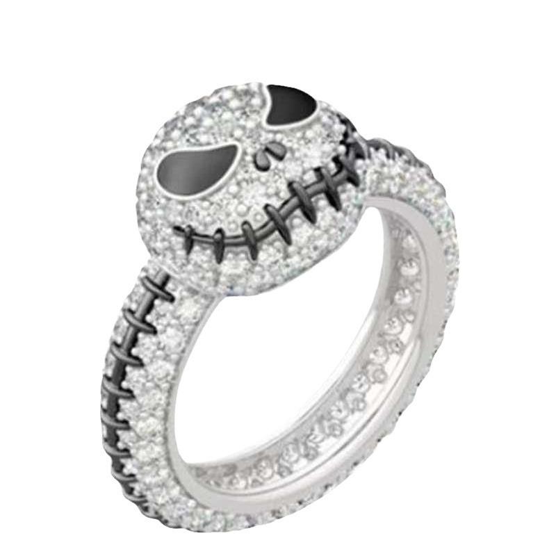 Duowei Halloween Pumpkin Skull Two-Color Ring - Creative Party Jewelry