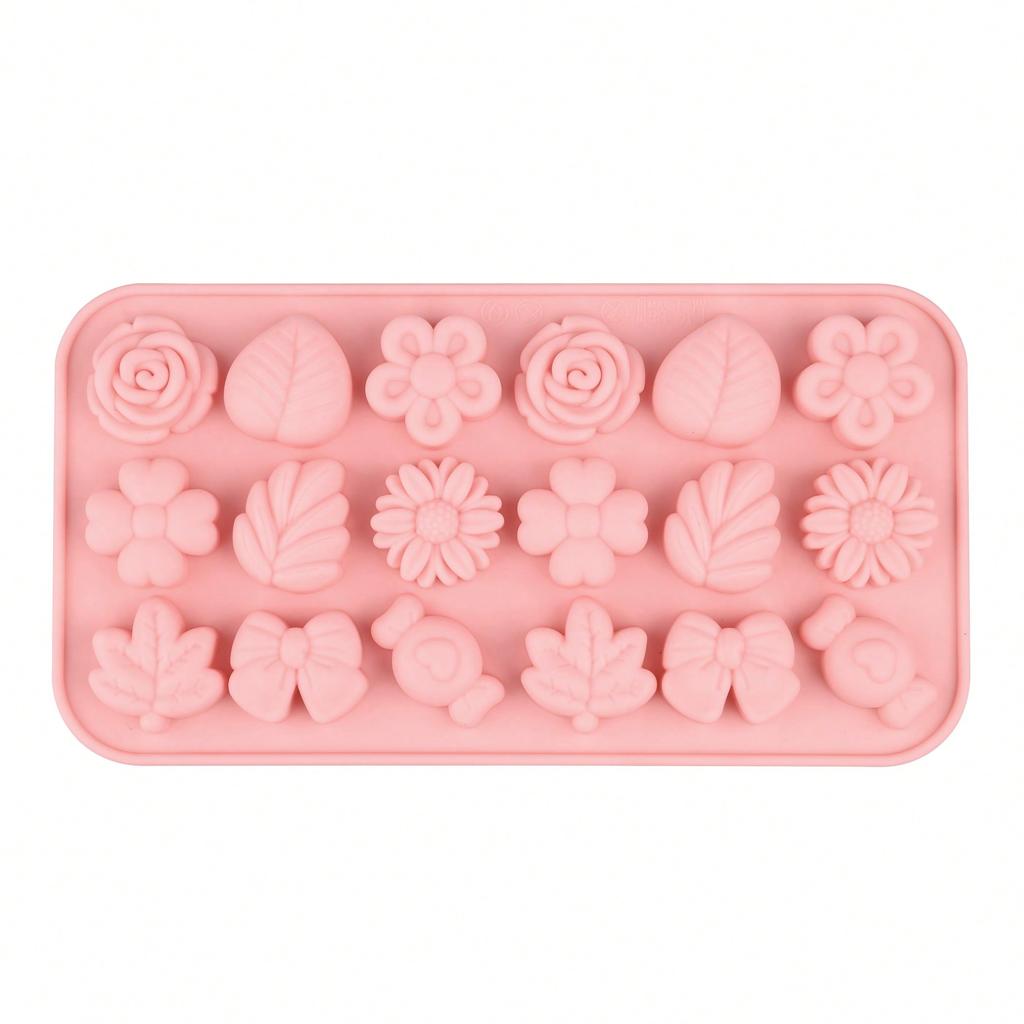 Flower Theme Chocolate Gummy Mold Silicone,Reusable Silicone Candy Molds,for Chocolate Baking,Ice Cube Trays,and Cupcake