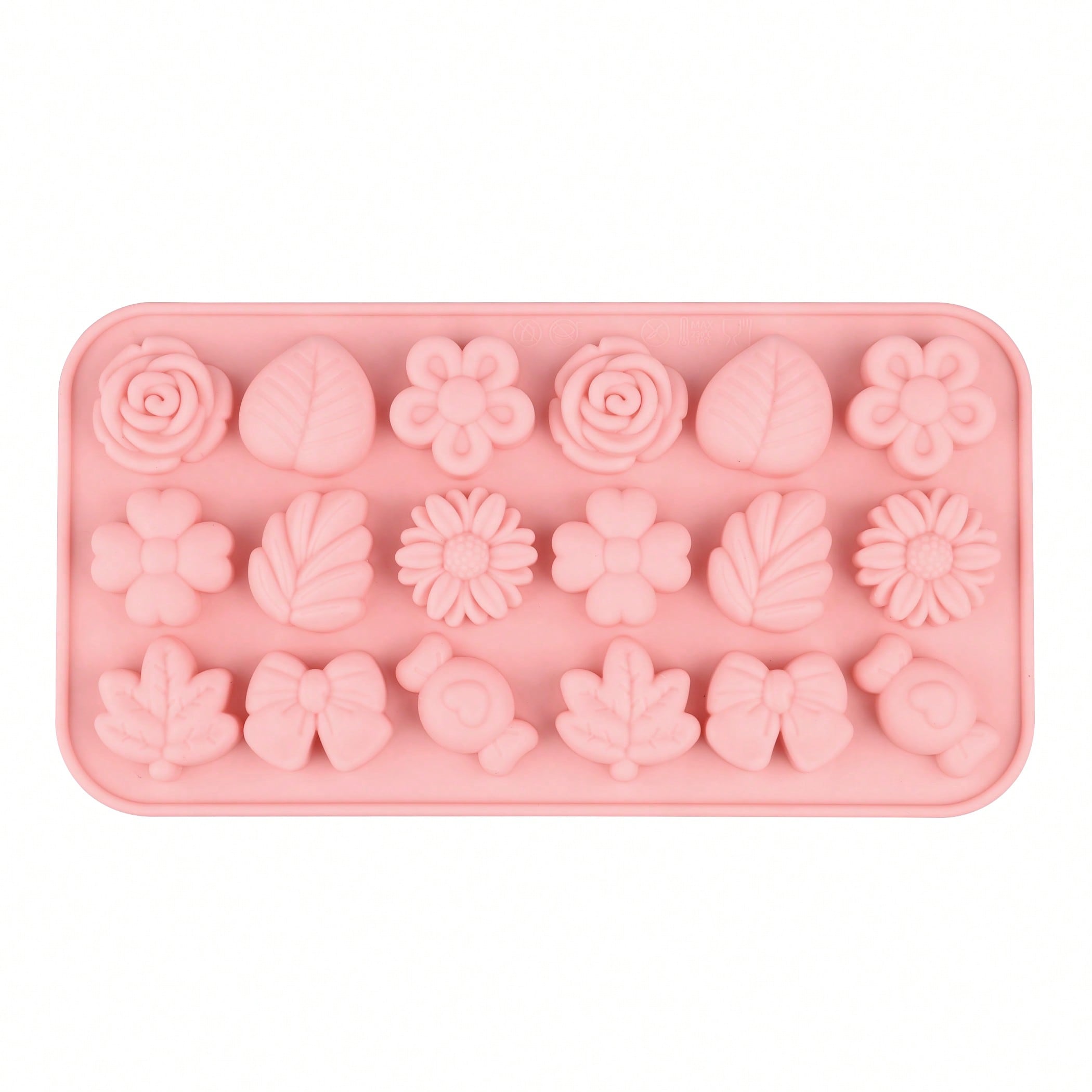 

Flower Theme Chocolate Gummy Mold Silicone,Reusable Silicone Candy Molds,for Chocolate Baking,Ice Cube Trays,and Cupcake
