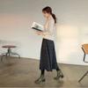 Pantalones de Lana Elásticos de Cintura Alta para Mujer Otoño Invierno Cuadros Lana Pierna Ancha Pantalones Femeninos Casuales Sueltos Longitud Tobillo Pantalones Falda