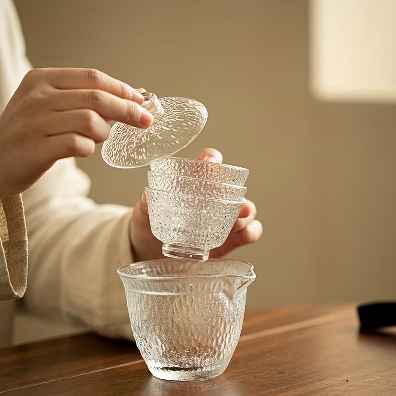 1set Glass Travel Tea Set Include 1 Tea Pot And 3 Cups Portable Tea Set Summer Tea Set Best Gift For Tea Lovers Glass Kung Fu Tea Set