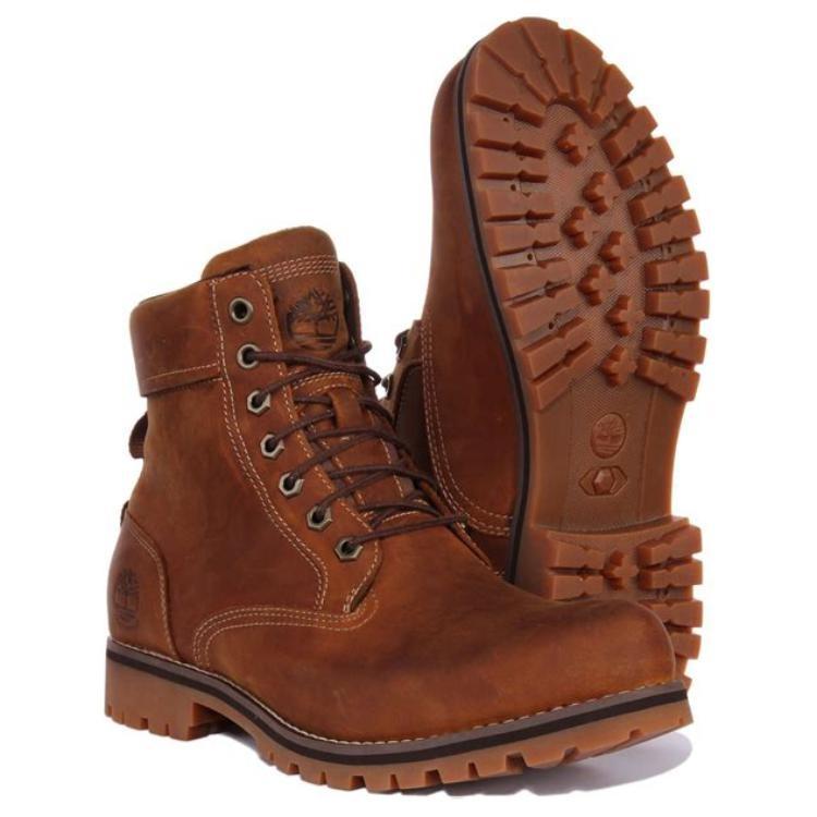 Timberland Rugged 6 Inch Waterproof Boots 'Rust Full Grain' Men's A2JJB