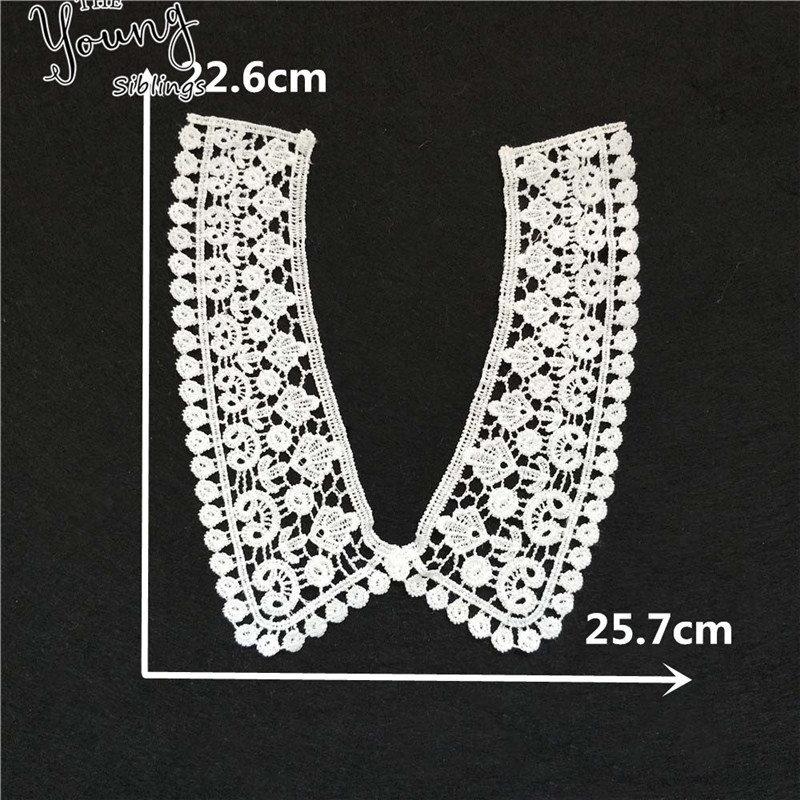 Fashion style White Lace Fabric Neckline Embroidery Applique Lace Collar DIY Trim Sewing Clothing Accessories Craft Supplies