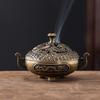Antique Incense Burner Hollow Incense Holder With Cover Chinese Ancient Mini Ornament Home Office Decoration