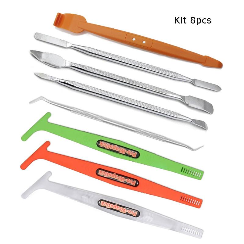 Car Accessories Vinyl Film Micro Stick Squeegee Curves Slot Edge Detailing Scraper Wrapping Tool Window Tint Kit Metal Spudger