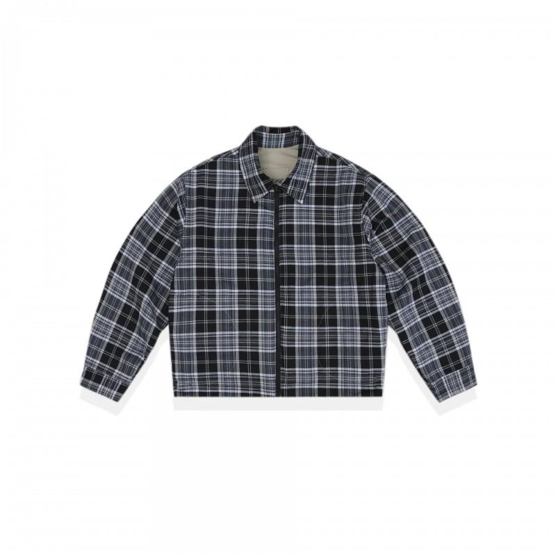 Unisex Oversized Retro Harrington Jacket Double-Sided Wear Cotton Blend Fall Outerwear