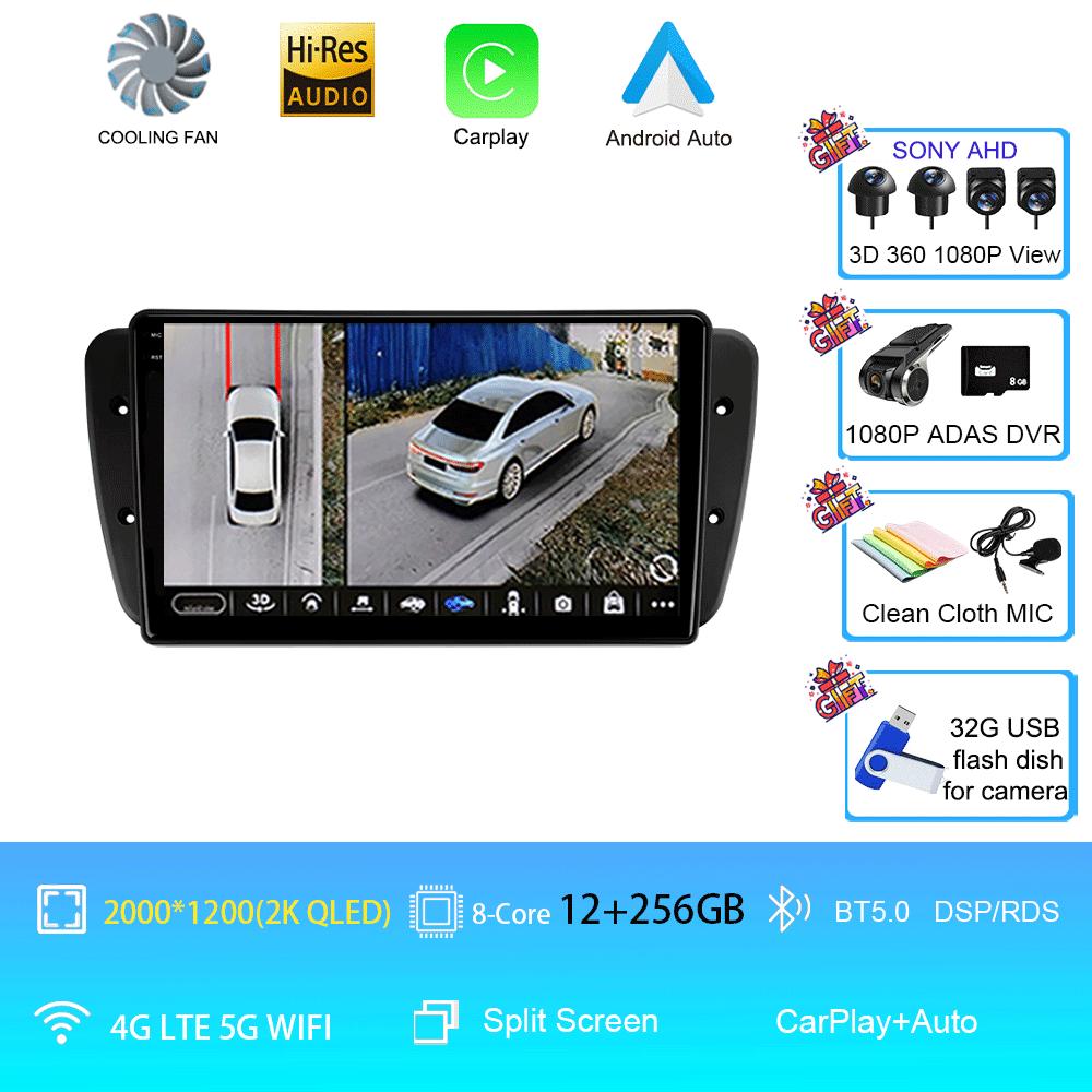 Android 14 Car Radio For Seat Ibiza MK4 6J SportCoupe Ecomotive Cupra 2009 2010 2011 2012 - 2016 QLED Screen Multimedia Player S