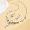 Ensemble d'accessoires de mariée en strass Boucles d'oreilles pendantes Ensemble de bijoux en strass Collier avec pendentif Adapté pour les mariages Événement formel