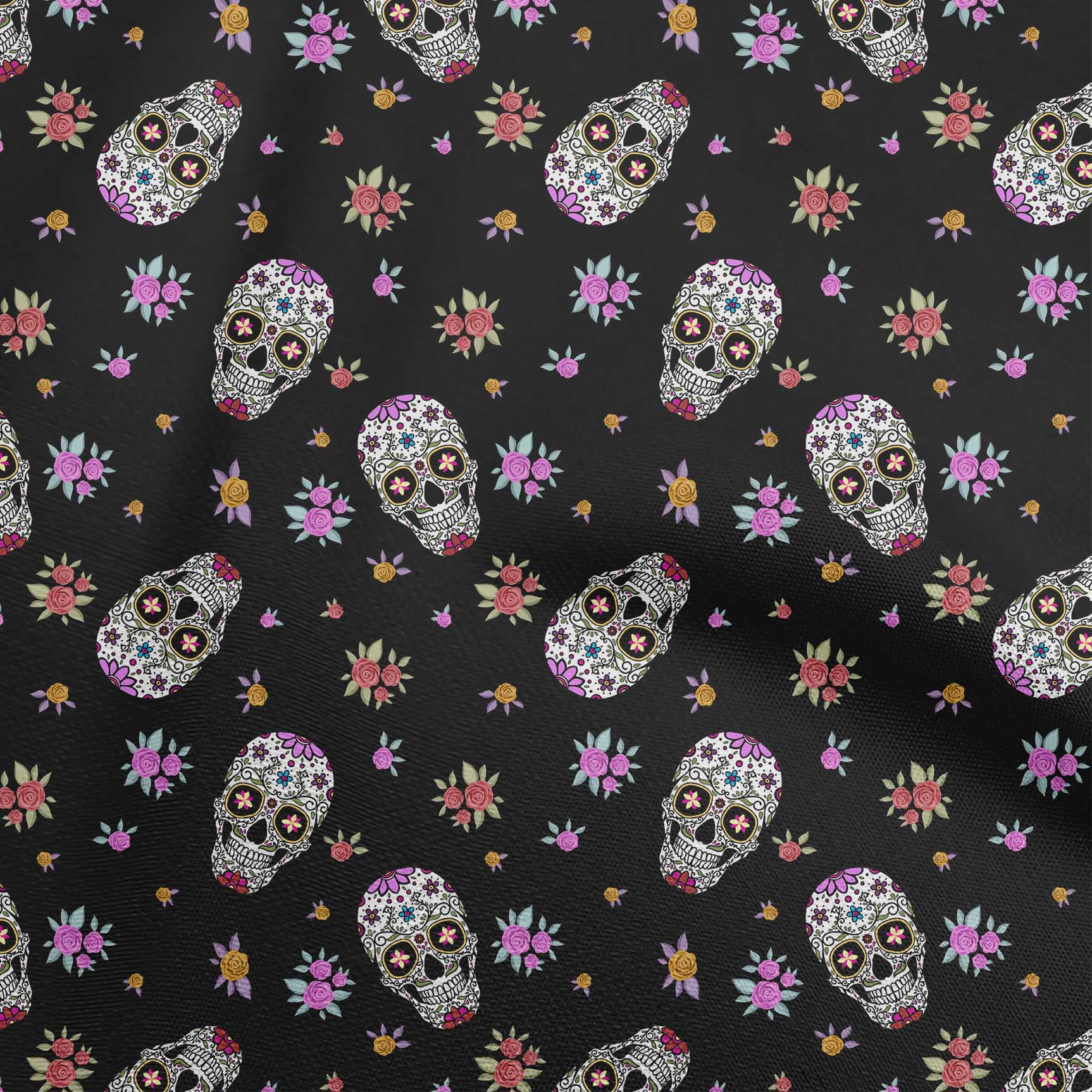 

oneOone Cotton Flex Brown Fabric Skull Dress Material Fabric Print Fabric By The Yard 40 Inch 42 Inch Wide - Viscose Chiffon чорний