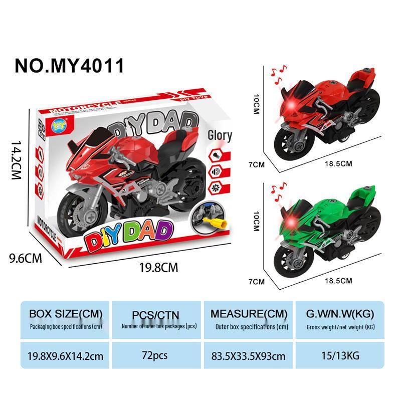 DIY Disassembly Motorcycle Toy with Lights & Sound - Educational Inertial-Forward for Kids