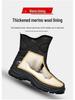 Men's Black High-Top Winter Snow Boots - Thickened, Non-Slip, Warm Cotton, With Zipper