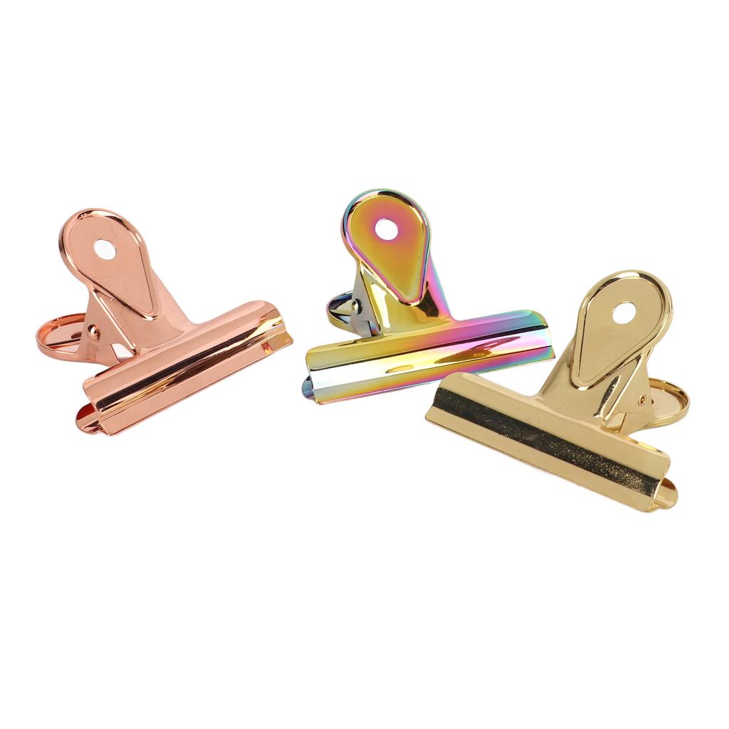 3Pcs Elliot Folders 65mm Assorted Colors File Paper Clips for Office Home School