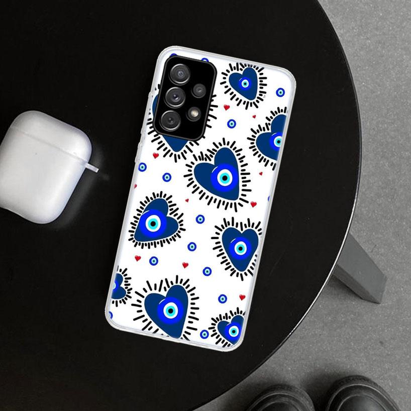 Lucky Blue Evil Eye Phone Case for Samsung Galaxy A17 A16 A26 A36 A56 A57 A37 A15 A25 A35 A55 A14 A24 A34 A54 A13 A23 A33 A53 Ga