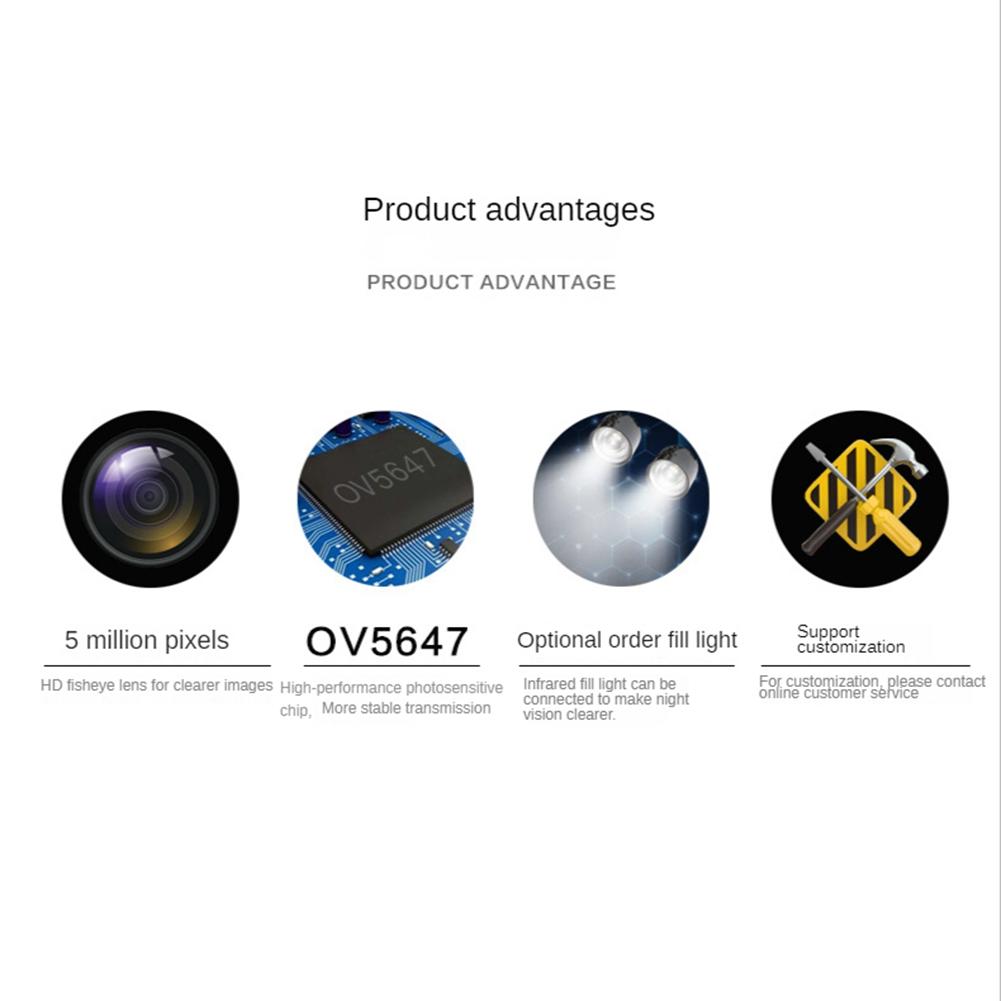 AA58 5MP OV5647 Camera Module Non-Night Vision Version for Raspberry Pi 75 Degree 3.6mm Adjustable Focus 1080P HD Webcam