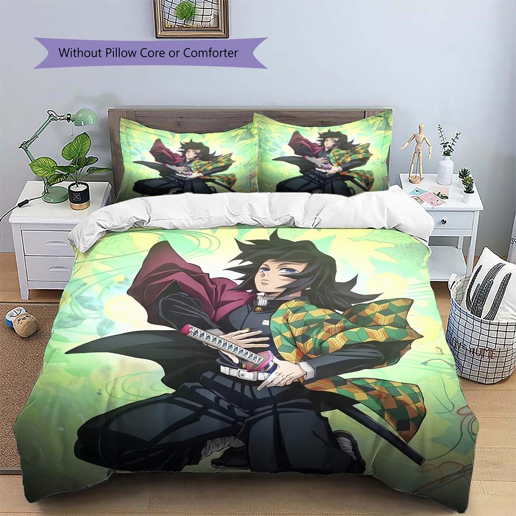 Demon Slayer Japanese Style Bedding Set Duvet Cover Pillowcase No Filler, Soft Home Bedroom Decor, Perfect Gift for Fans.chl